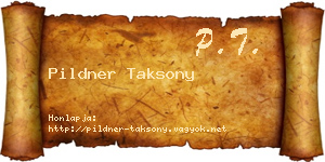 Pildner Taksony névjegykártya